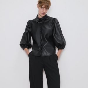 Zara Faux leather shirt NWT